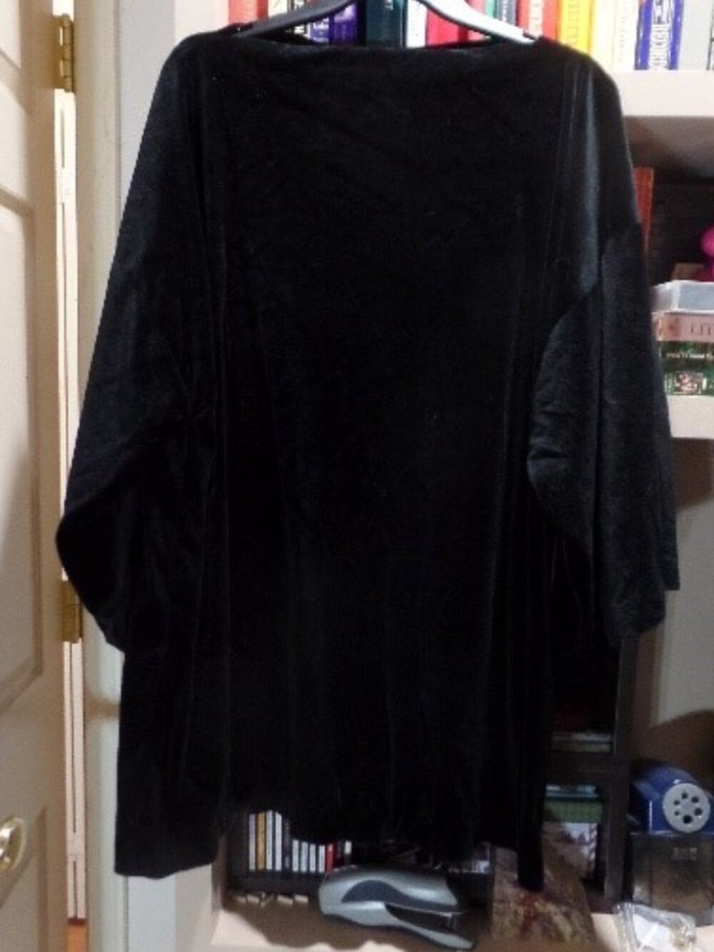 Black Velour long-sleeved tunic/ minidress